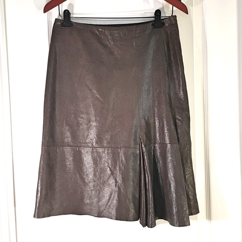 Bruuns Bazaar Cow Leather Deep Brown Skirt